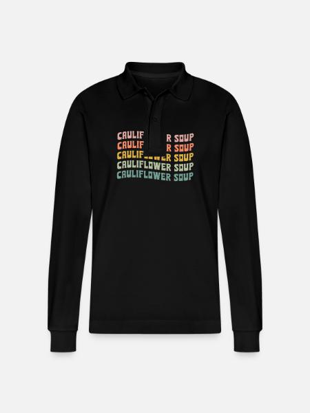 Cauliflower soup - Stanley/Stella Organic Unisex Long-Sleeved Polo Shirt Prepster - black