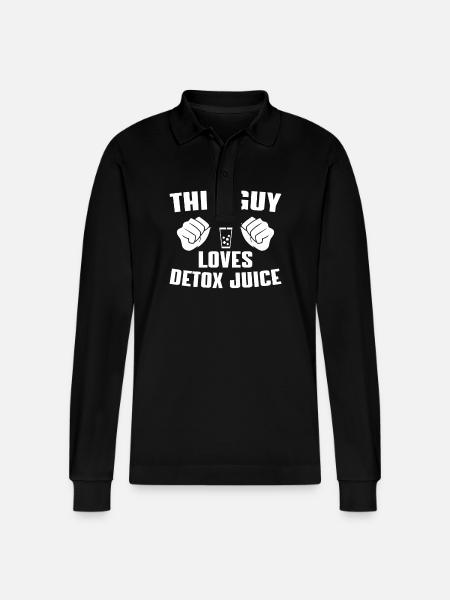 Detox Juice Shirt Men - Stanley/Stella Organic Unisex Long-Sleeved Polo Shirt Prepster - black