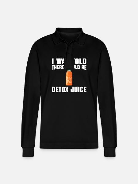 Detox Juice Humor Gift - Stanley/Stella Organic Unisex Long-Sleeved Polo Shirt Prepster - black