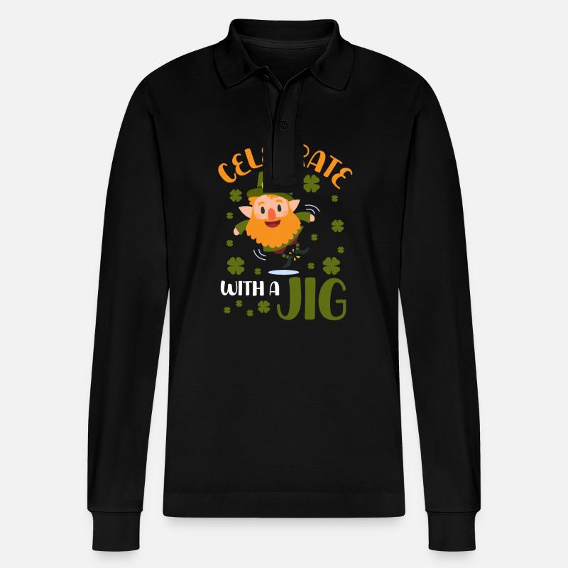 Feiern Sie Mit Einem Tanz - Stanley/Stella Unisex Bio-Langarm-Poloshirt Prepster - Schwarz