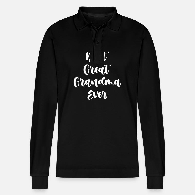 Meilleure arrière-grand-mère jamais mignonne - Polo à manches longues bio PREPSTER Stanley/Stella Unisexe - noir