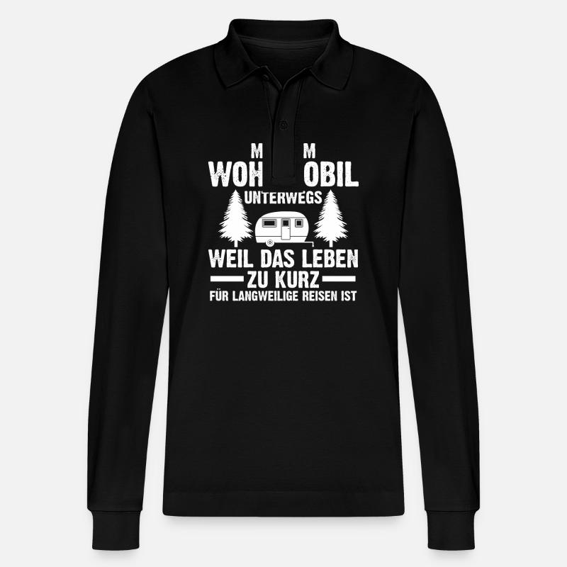 Camping-car Camping-car Camping Camping - Polo à manches longues bio PREPSTER Stanley/Stella Unisexe - noir