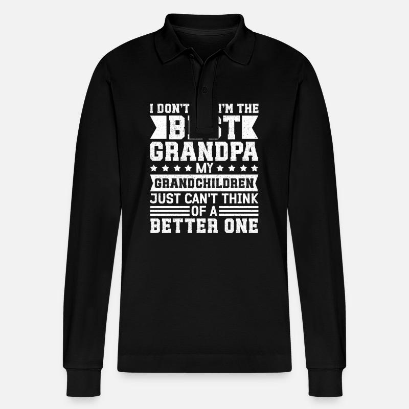 Opa Geschenke Bester Opa Geschenkidee - Stanley/Stella Unisex Bio-Langarm-Poloshirt Prepster - Schwarz
