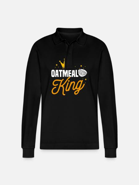 Oatmeal King - Stanley/Stella Organic Unisex Long-Sleeved Polo Shirt Prepster - black