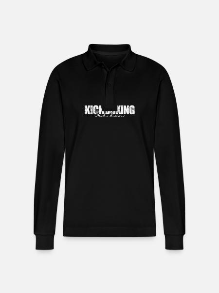 Kickboxing 3rd Dan Martial Arts - Stanley/Stella Organic Unisex Long-Sleeved Polo Shirt Prepster - black