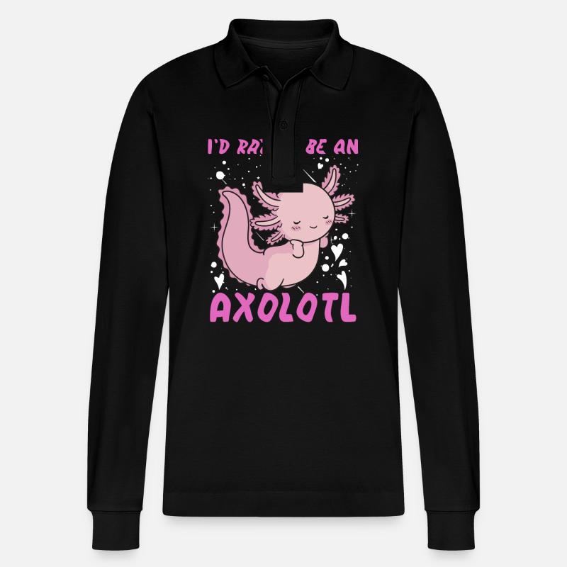 Je préfère être un axolotl - Polo à manches longues bio PREPSTER Stanley/Stella Unisexe - noir