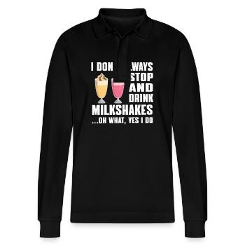 Idée cadeau Milkshake - Polo à manches longues bio PREPSTER Stanley/Stella Unisexe - noir - Devant - Anna (173cm) & Nico (186cm)