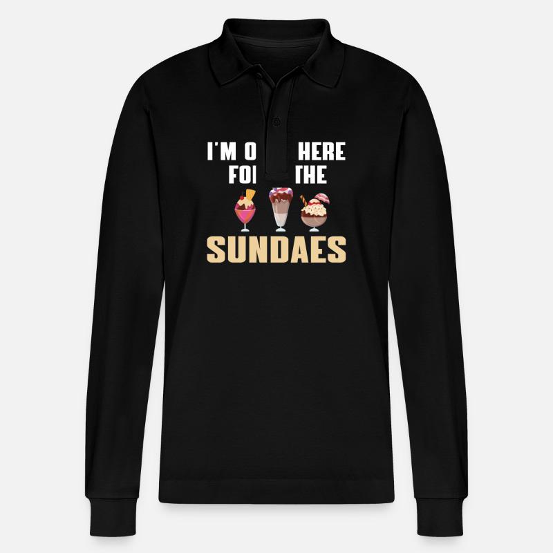 Lustige Eisbecher Geschenkidee - Stanley/Stella Unisex Bio-Langarm-Poloshirt Prepster - Schwarz