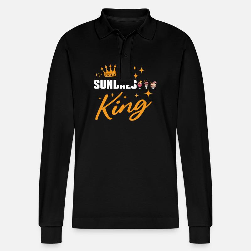 Eisbecher König - Stanley/Stella Unisex Bio-Langarm-Poloshirt Prepster - Schwarz