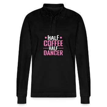 Half Coffee Half Dancer Ballet - Stanley/Stella Unisex Bio-Langarm-Poloshirt Prepster - Schwarz - Vorne - Anna (173cm) & Nico (186cm)