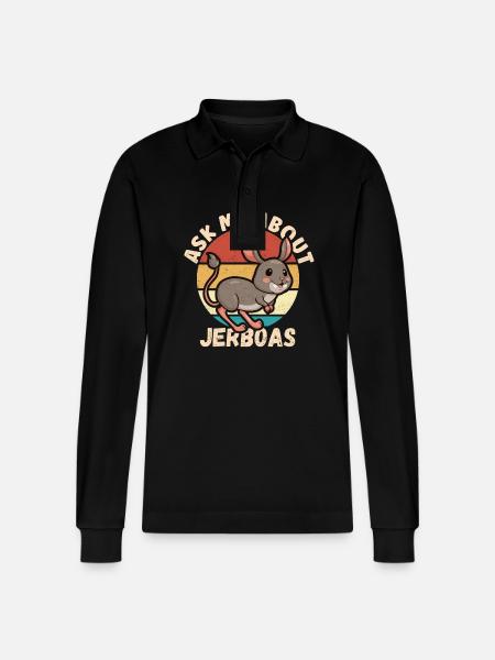 Springmaus Springmäuse Wüstenspringmaus Geschenk - Stanley/Stella Unisex Bio-Langarm-Poloshirt Prepster - Schwarz