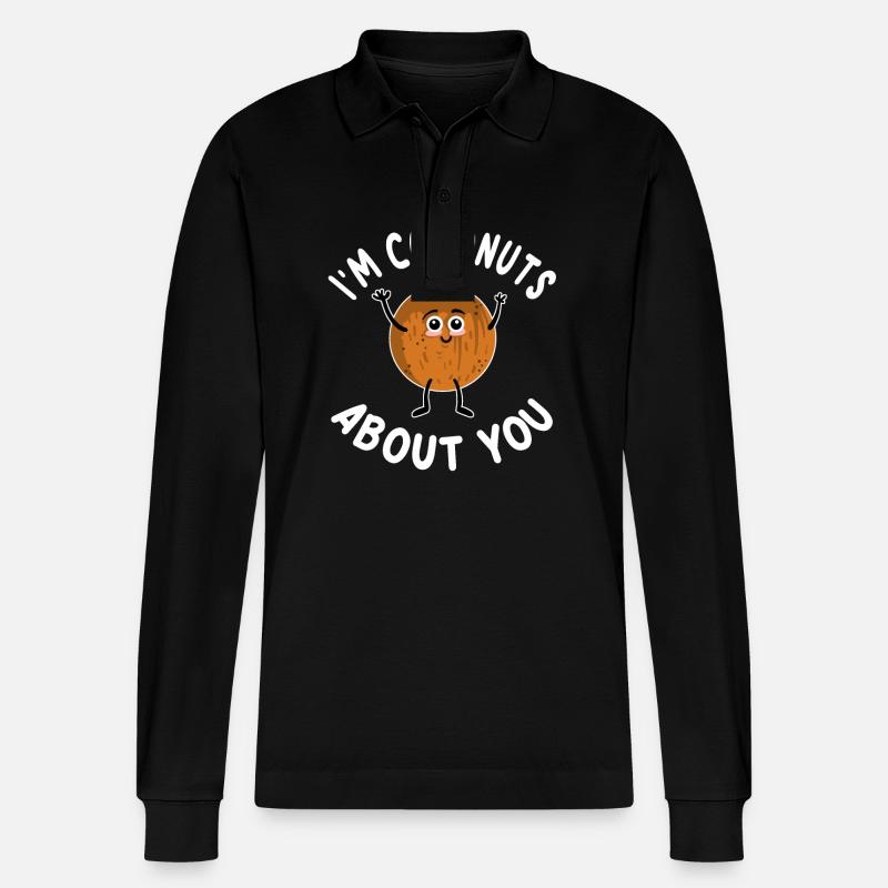 I'm Coconuts About You - Stanley/Stella Unisex Bio-Langarm-Poloshirt Prepster - Schwarz