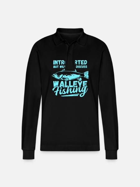 Zander Fishing Fishing Angler Gift - Stanley/Stella Organic Unisex Long-Sleeved Polo Shirt Prepster - black