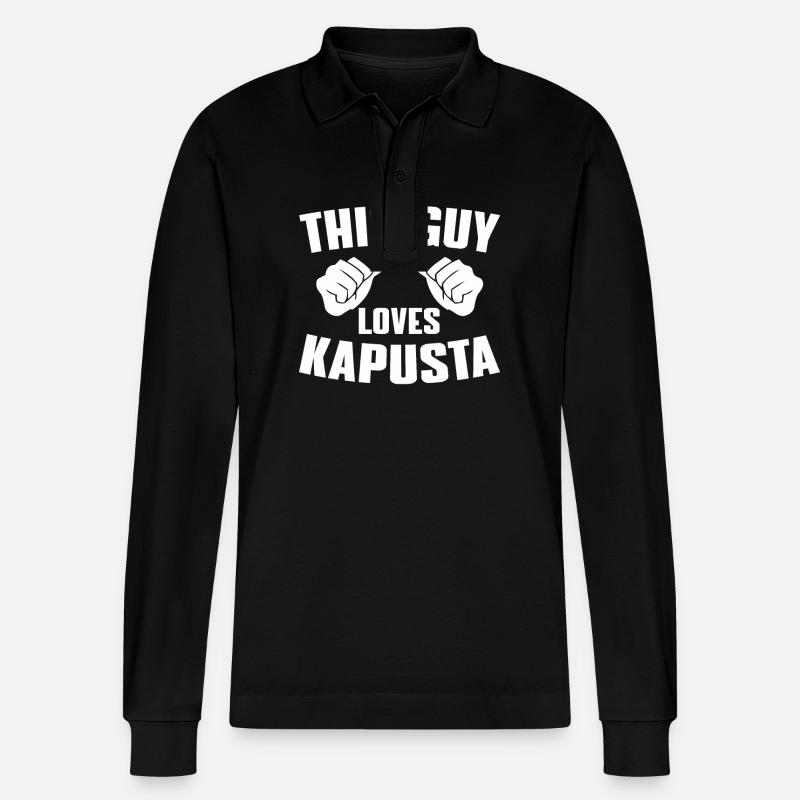 Ce gars aime Kapusta - Polo à manches longues bio PREPSTER Stanley/Stella Unisexe - noir