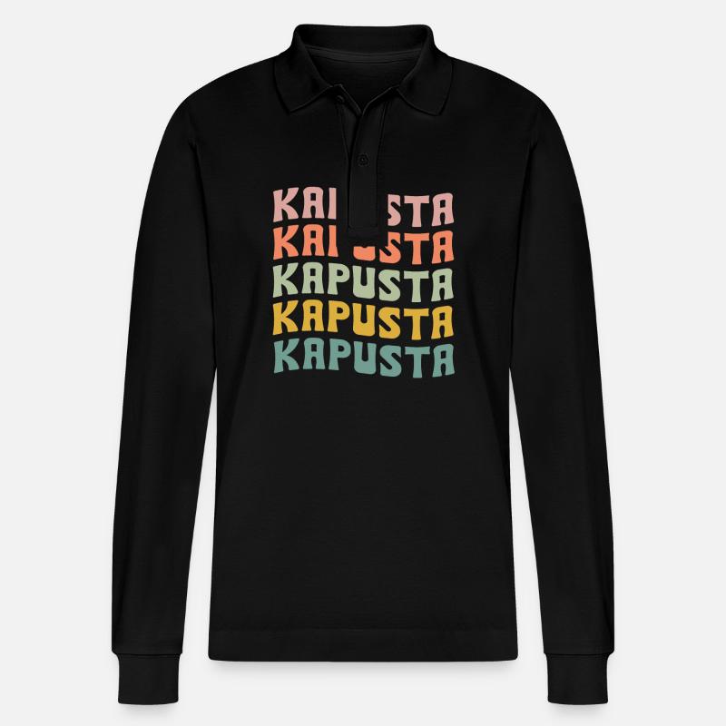 Kapusta - Stanley/Stella Unisex Bio-Langarm-Poloshirt Prepster - Schwarz