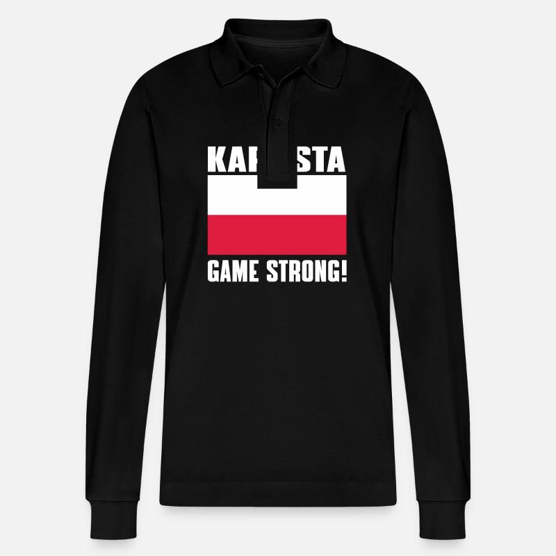 Kapusta Game Strong - Stanley/Stella Unisex Bio-Langarm-Poloshirt Prepster - Schwarz