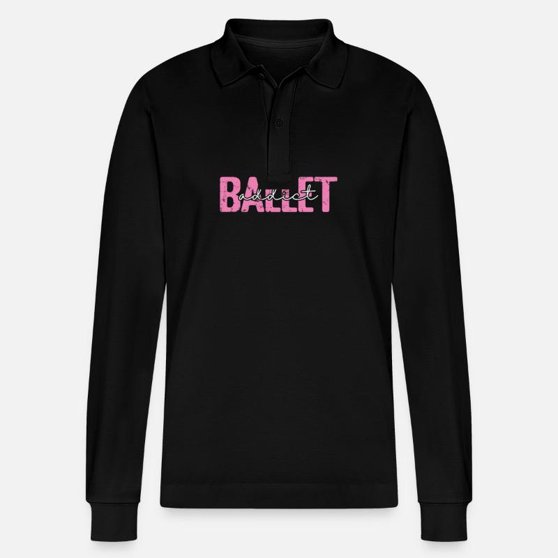 Ballet addict - Stanley/Stella Unisex Bio-Langarm-Poloshirt Prepster - Schwarz