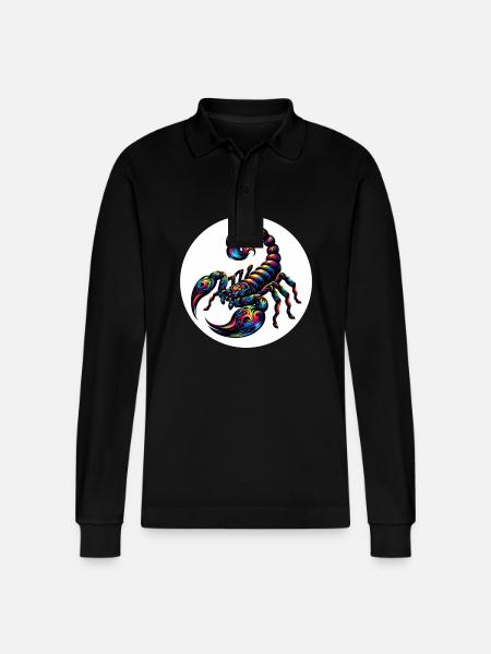 Scorpion - Stanley/Stella Organic Unisex Long-Sleeved Polo Shirt Prepster - black