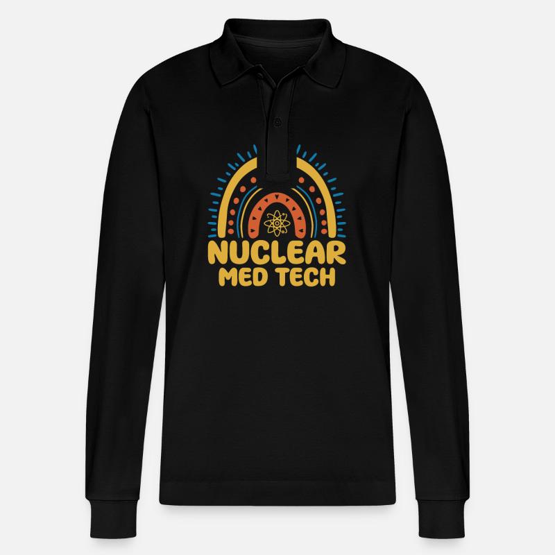 Nuclear Medicine Technologist Design - Stanley/Stella Organic Unisex Long-Sleeved Polo Shirt Prepster - black