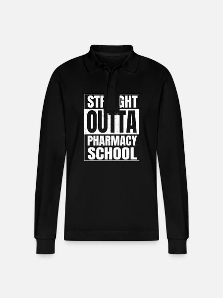 Straight from pharmacy school - Stanley/Stella Organic Unisex Long-Sleeved Polo Shirt Prepster - black