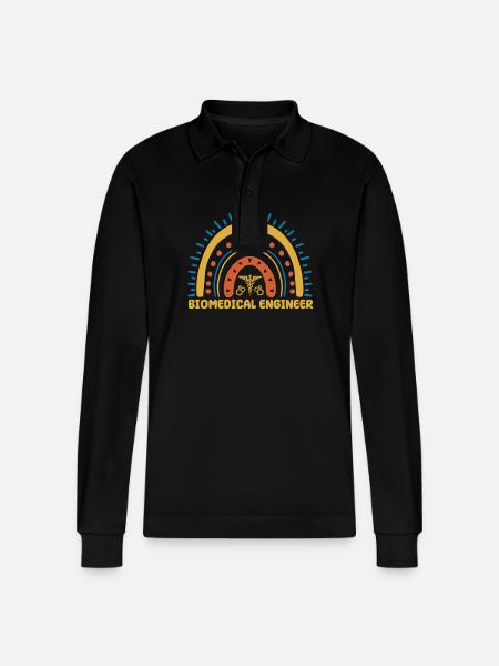 Biomedical Engineer Boho Rain Bog - Stanley/Stella Organic Unisex Long-Sleeved Polo Shirt Prepster - black