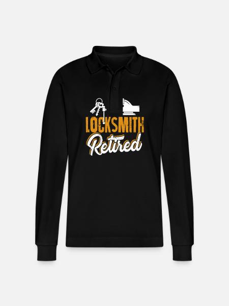Locksmith Retired Locksmith - Stanley/Stella Organic Unisex Long-Sleeved Polo Shirt Prepster - black