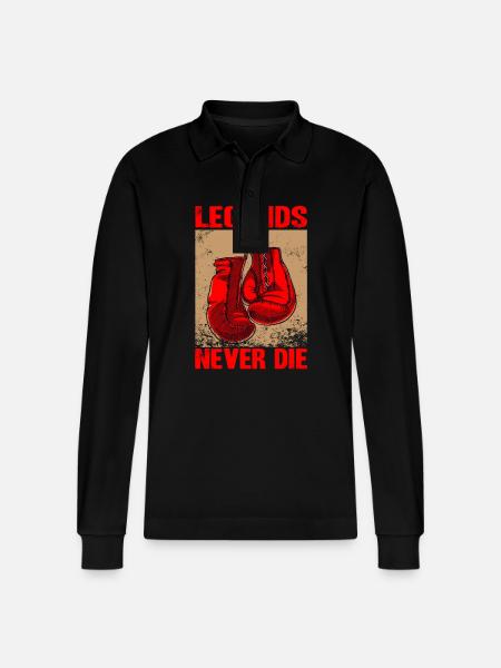 Legends never die Boxing - Stanley/Stella Organic Unisex Long-Sleeved Polo Shirt Prepster - black