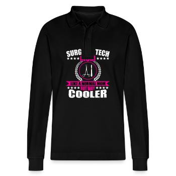 Chi kirurgiske tekniske assistentprogrammer - Stanley/Stella Prepster økologisk unisex langærmet poloshirt - sort - Foran - Anna (173cm) & Nico (186cm)