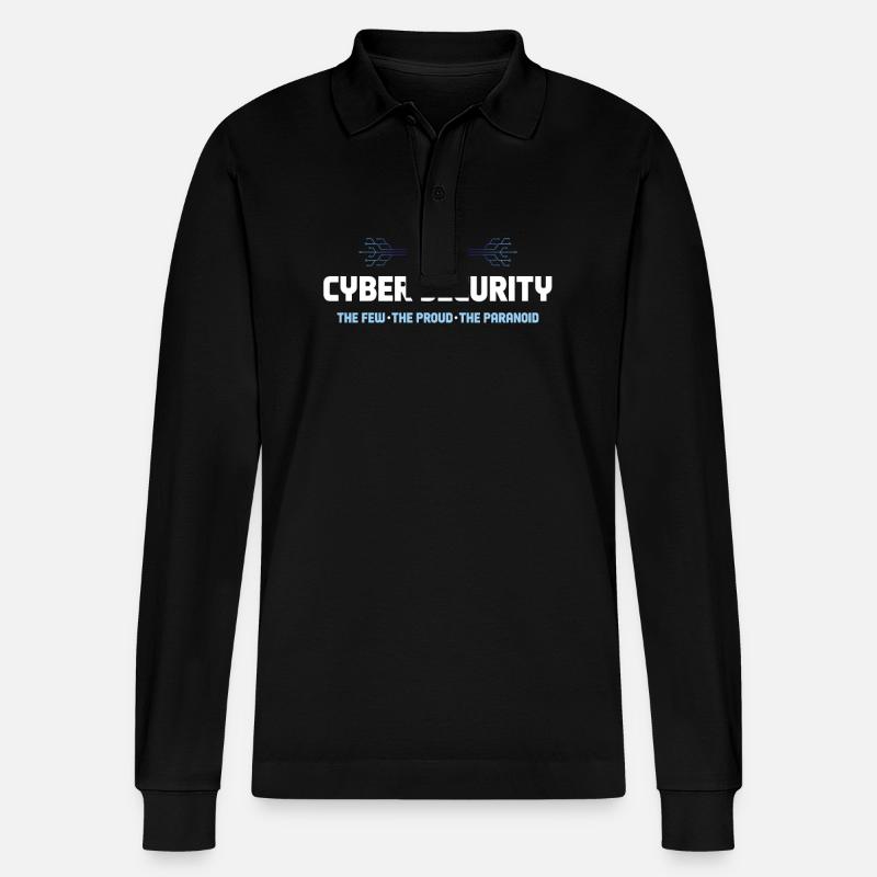 Cyber Security Shirt - Stanley/Stella Unisex Bio-Langarm-Poloshirt Prepster - Schwarz