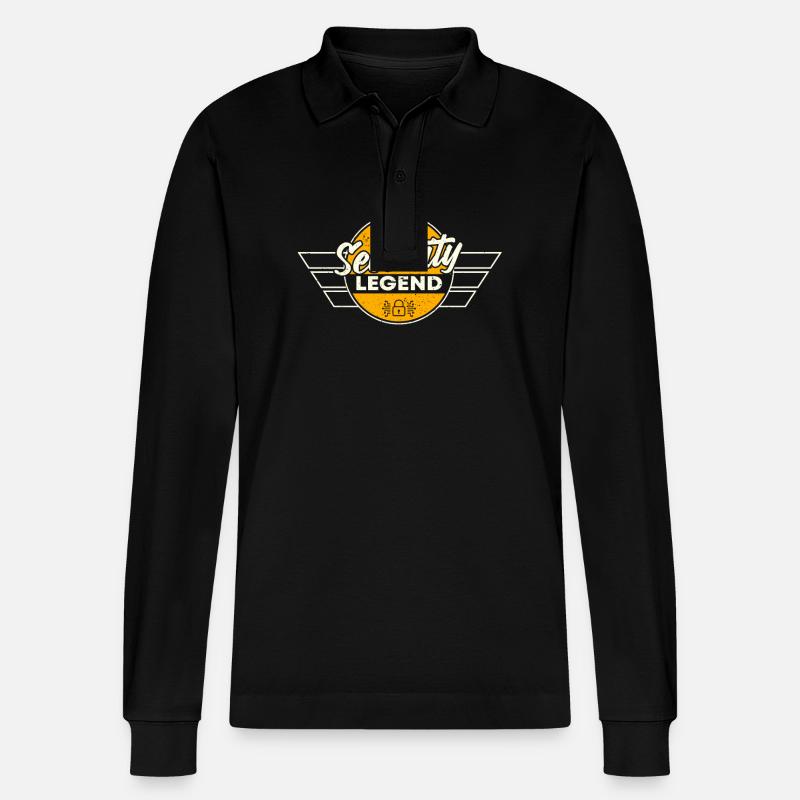 Cyber Security Legende - Stanley/Stella Unisex Bio-Langarm-Poloshirt Prepster - Schwarz