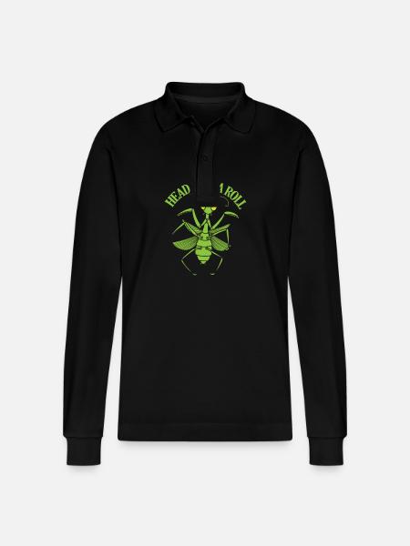 Head going to Roll Mantis - Stanley/Stella Organic Unisex Long-Sleeved Polo Shirt Prepster - black