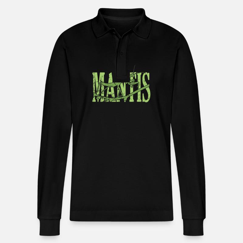 Mantis Insekt - Stanley/Stella Unisex Bio-Langarm-Poloshirt Prepster - Schwarz