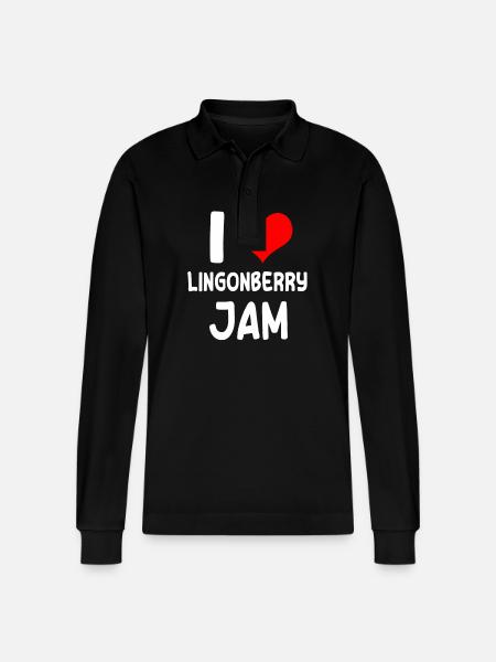 I love cranberry jam - Stanley/Stella Organic Unisex Long-Sleeved Polo Shirt Prepster - black
