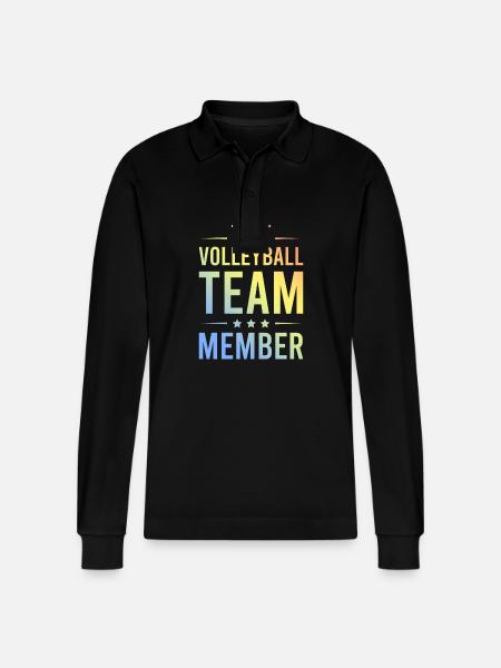 Volleyball Team Bunt - Stanley/Stella Organic Unisex Long-Sleeved Polo Shirt Prepster - black