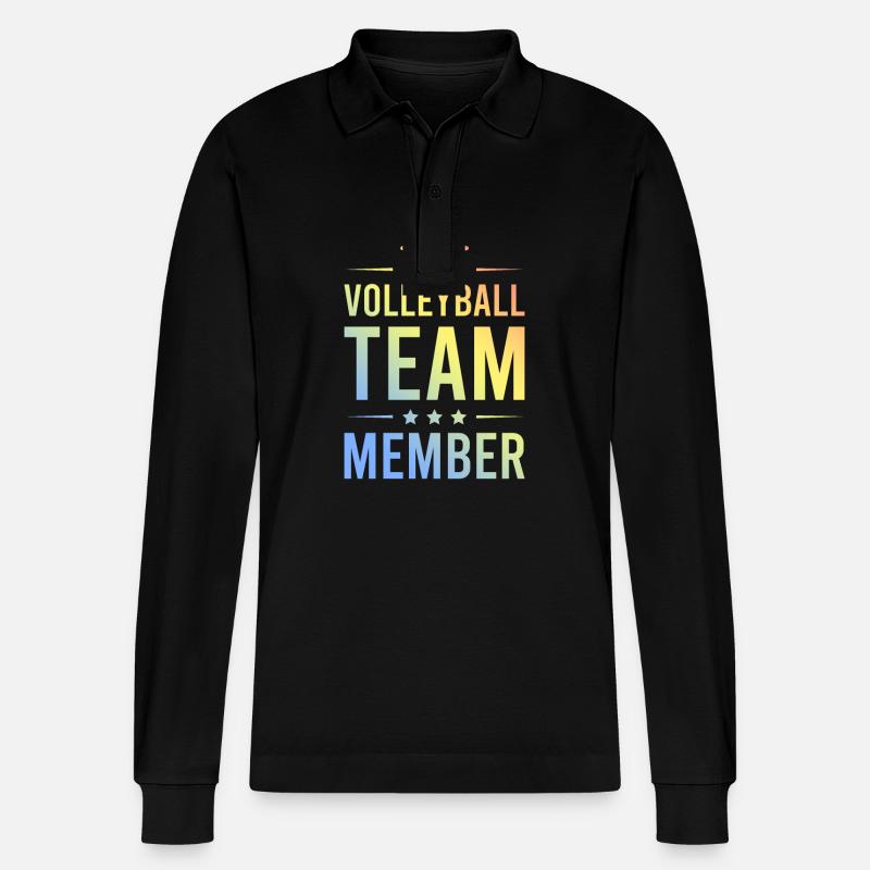 Volleyball Team Bunt - Stanley/Stella Unisex Bio-Langarm-Poloshirt Prepster - Schwarz