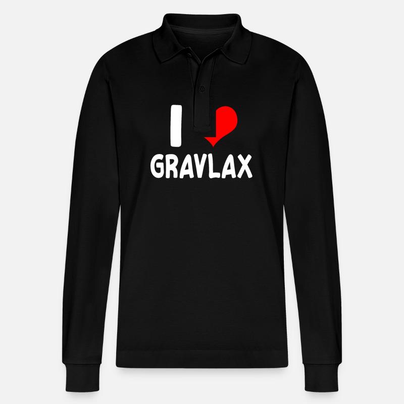 J’adore le Gravlax - Polo à manches longues bio PREPSTER Stanley/Stella Unisexe - noir