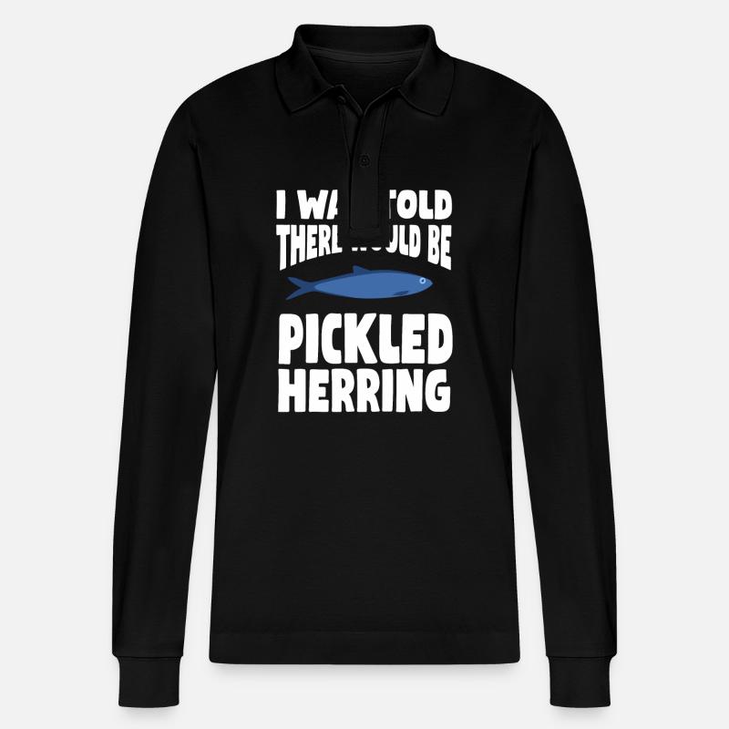 Conception de hareng mariné - Polo à manches longues bio PREPSTER Stanley/Stella Unisexe - noir