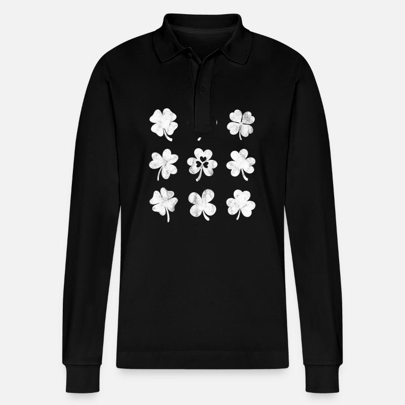 Kleeblätter - Stanley/Stella Unisex Bio-Langarm-Poloshirt Prepster - Schwarz