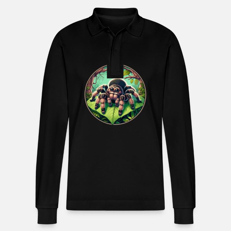 Vogelspinne - Stanley/Stella Unisex Bio-Langarm-Poloshirt Prepster - Schwarz