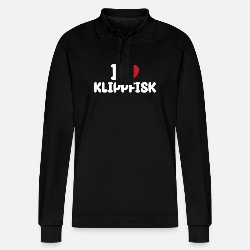 Ich Liebe Klippfisk - Stanley/Stella Unisex Bio-Langarm-Poloshirt Prepster - Schwarz