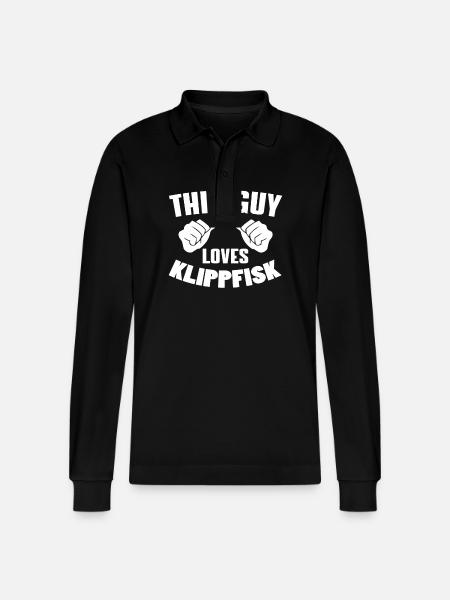 This guy loves clipfisk - Stanley/Stella Organic Unisex Long-Sleeved Polo Shirt Prepster - black