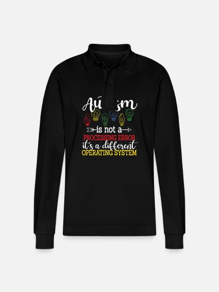 Autism - Stanley/Stella Organic Unisex Long-Sleeved Polo Shirt Prepster - black