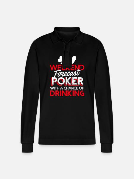 Poker Weekend Forecast Poker - Stanley/Stella Organic Unisex Long-Sleeved Polo Shirt Prepster - black