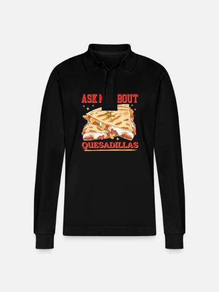 Quesadilla Tortilla Quesadillas Gift - Stanley/Stella Organic Unisex Long-Sleeved Polo Shirt Prepster - black