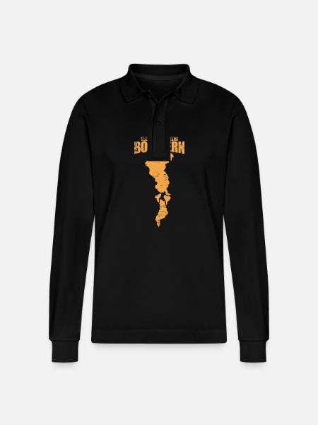 Who needs a Rope? Bouldering - Stanley/Stella Organic Unisex Long-Sleeved Polo Shirt Prepster - black