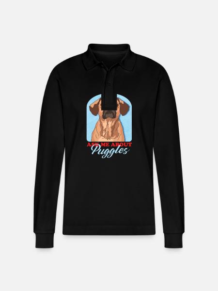 Puggle Hunde Hundehalter Hundebesitzer Geschenk - Stanley/Stella Unisex Bio-Langarm-Poloshirt Prepster - Schwarz