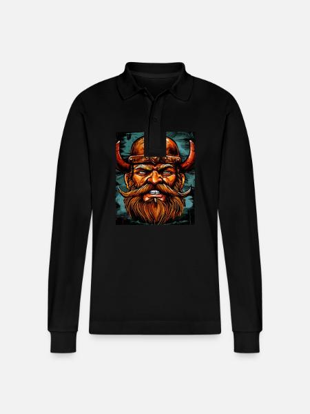 Wikinger Krieger Valhalla Odin - Stanley/Stella Unisex Bio-Langarm-Poloshirt Prepster - Schwarz