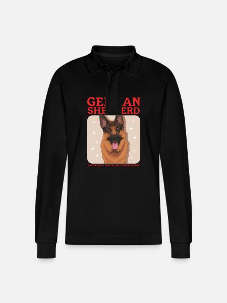 German Shepherds German Shepherd Gift - Stanley/Stella Organic Unisex Long-Sleeved Polo Shirt Prepster - black