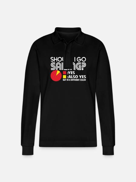 Sailing I Should Go Sailing - Stanley/Stella Organic Unisex Long-Sleeved Polo Shirt Prepster - black
