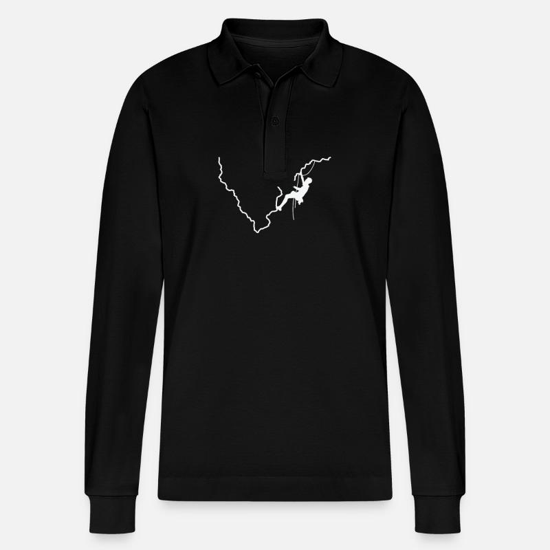 Klettern Bouldern Sport - Stanley/Stella Unisex Bio-Langarm-Poloshirt Prepster - Schwarz